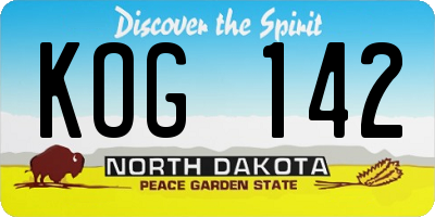 ND license plate KOG142