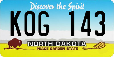 ND license plate KOG143