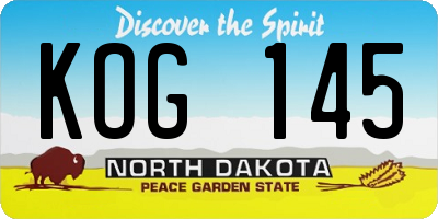 ND license plate KOG145