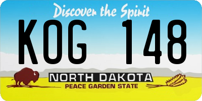 ND license plate KOG148