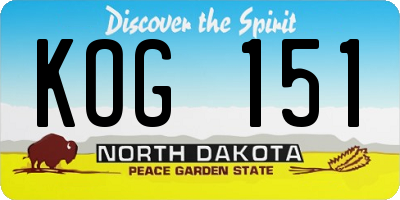 ND license plate KOG151