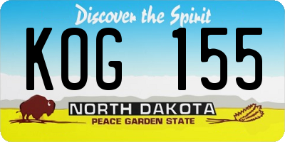 ND license plate KOG155