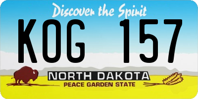 ND license plate KOG157