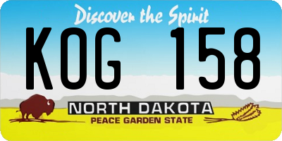ND license plate KOG158