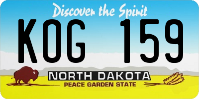 ND license plate KOG159