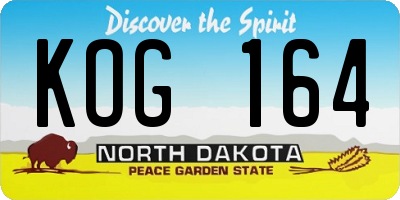 ND license plate KOG164