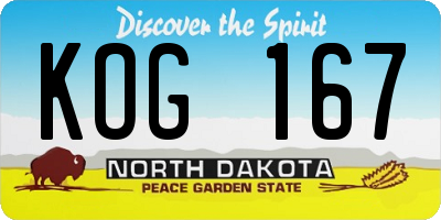 ND license plate KOG167