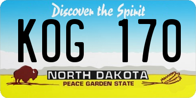 ND license plate KOG170
