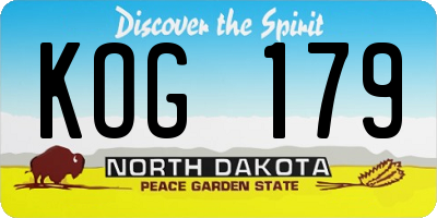 ND license plate KOG179