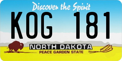 ND license plate KOG181