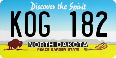 ND license plate KOG182