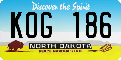 ND license plate KOG186