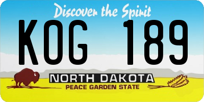 ND license plate KOG189