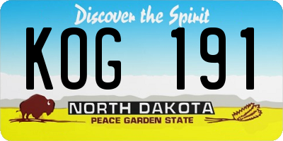 ND license plate KOG191