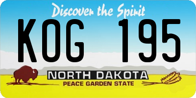 ND license plate KOG195