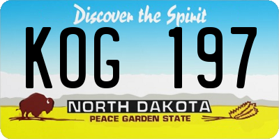 ND license plate KOG197