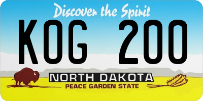 ND license plate KOG200