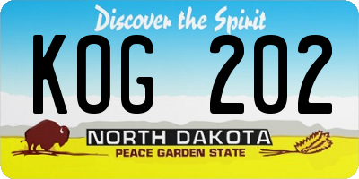 ND license plate KOG202