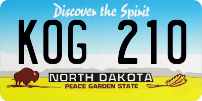 ND license plate KOG210