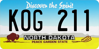 ND license plate KOG211
