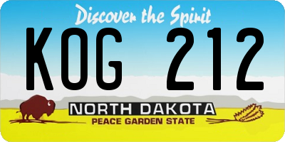 ND license plate KOG212