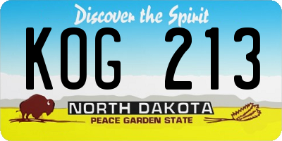 ND license plate KOG213
