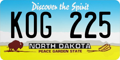 ND license plate KOG225