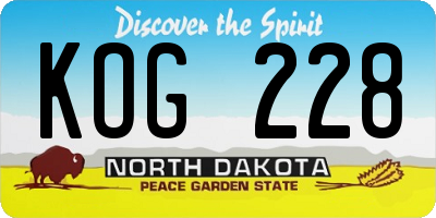 ND license plate KOG228