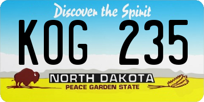 ND license plate KOG235