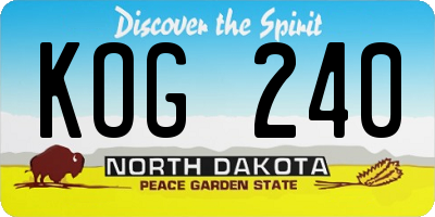 ND license plate KOG240