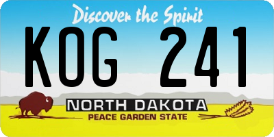ND license plate KOG241