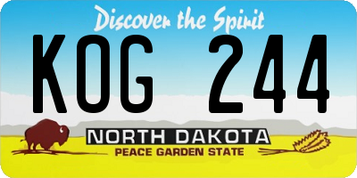 ND license plate KOG244