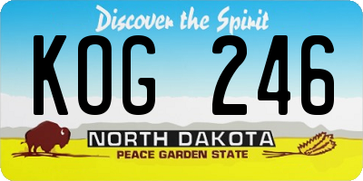 ND license plate KOG246