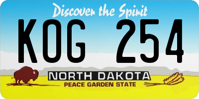 ND license plate KOG254