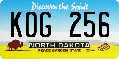 ND license plate KOG256
