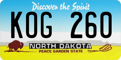 ND license plate KOG260