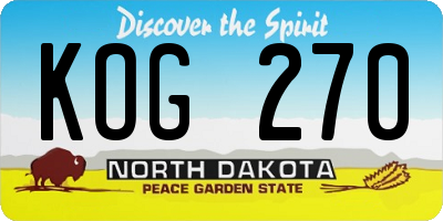 ND license plate KOG270