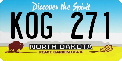 ND license plate KOG271