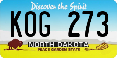 ND license plate KOG273