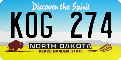 ND license plate KOG274