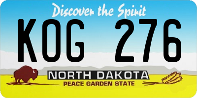 ND license plate KOG276