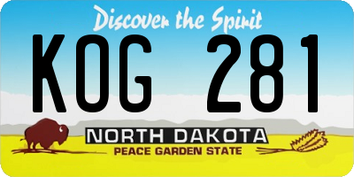 ND license plate KOG281