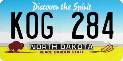 ND license plate KOG284