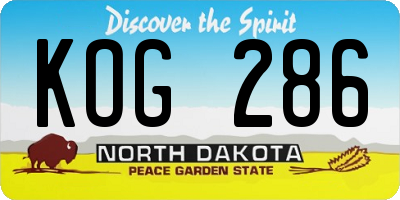 ND license plate KOG286