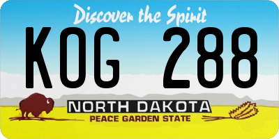 ND license plate KOG288