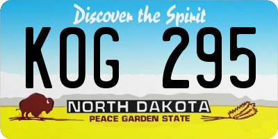 ND license plate KOG295