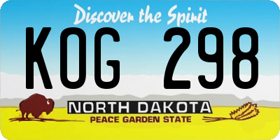 ND license plate KOG298