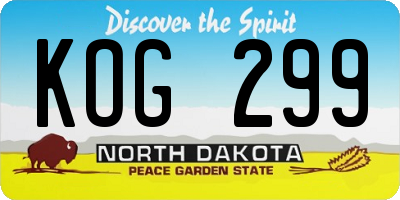 ND license plate KOG299
