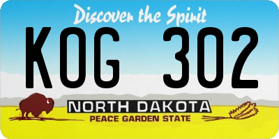 ND license plate KOG302
