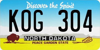 ND license plate KOG304